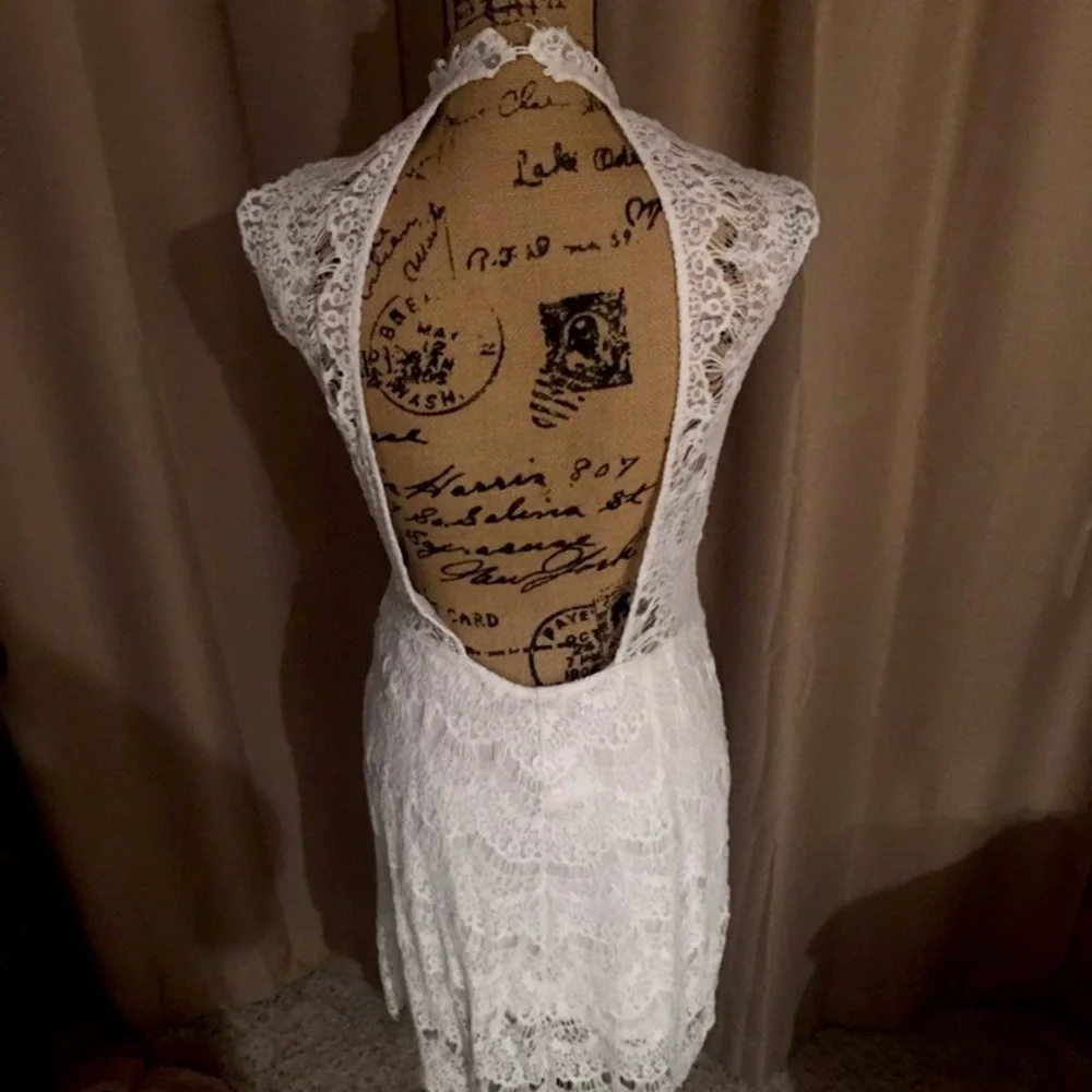 New Free People white lace backless dress - Picture 6 of 6